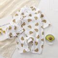 Cozykids - Muslin Fabric Baby Jumpsuit Hat Long Sleeve Cotton Toddler Romper. 