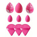 New 9 PCS 3 salmon beauty egg velvet triangle setting powder puff mini beauty tool blender travel beauty tool. 