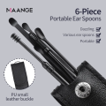 MAANGE 6Pcs Earpick Stainless Steel Ear Wax Remover Earplugs Ear Cleaning Tool Set With Storage Box MAG3047. 