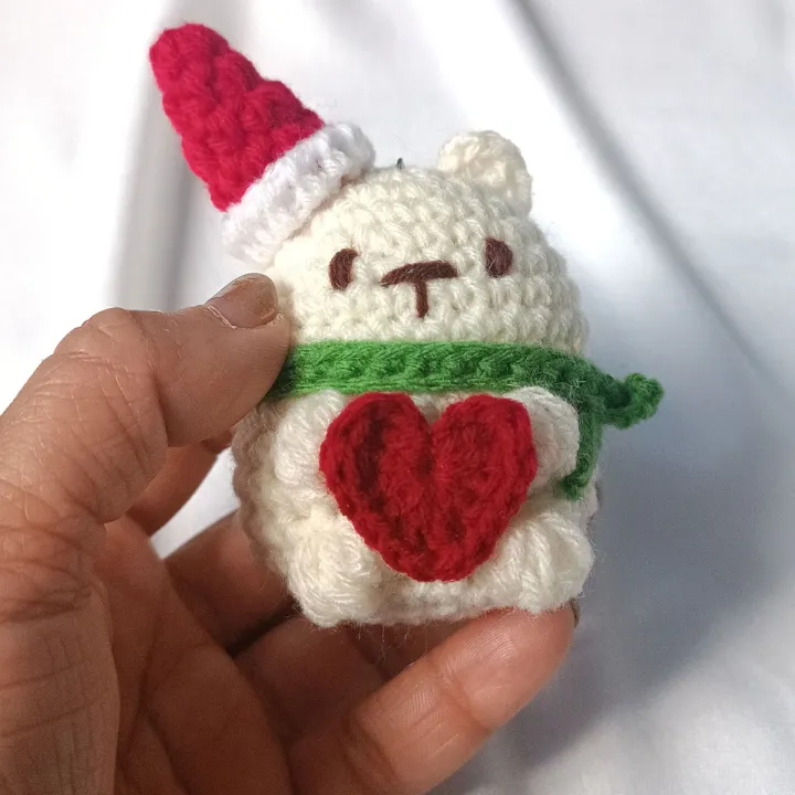 Crochet%20Mini%20Bear%20with%20Red%20Hat%20&%20Red%20Heart%20For%20Valentines%20Day%20Keychain/%20Keyring%20For%20Everyone%20-%20Image%202