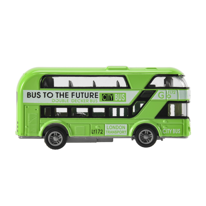 OUMERY Double- Bus London Bus Design Car Toys Sightseeing Bus Vehicles Urban Transport Vehicles Commuter Vehicles,Green