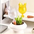 Creative Tulip Shape Plant Automatic Watering System Balls Plastic Decorative Drip Irrigation Stakes Clear Plant Waterer. 