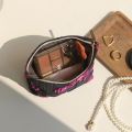 Coin Purse Portable Women's Makeup Bag Large Capacity Embroidery Clutch Bag with Zipper Colorful Toiletry Bag Washbag. 