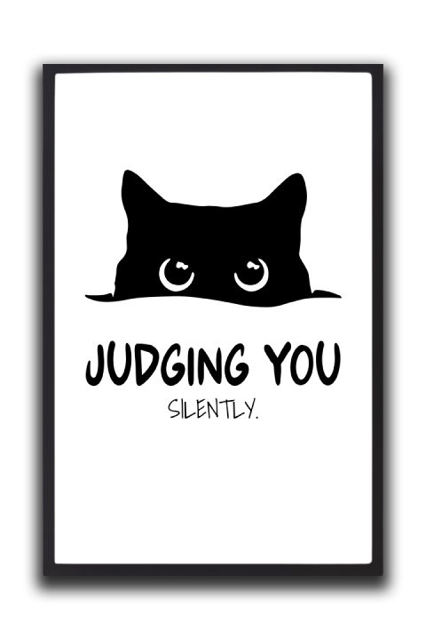 Funny%20Cat%20Wall%20Frame%20%E2%80%93%20Judging%20You%20Silently%20Quote%20Wall%20Art%20%7C%20One%20Piece%20Frame%20-%20Image%202