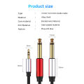 3.5mm to Dual 6.5mm Adapter Jack Audio Cable 3.5 to 6.5 AUX Cord 3.5 Jack Splitter for Guitar Mixer Amplifier Bass. 