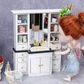1/12 Doll House Miniature Cupboard Wash Basin Sink Cabinet Furniture Mini Decor Pretend Play Simulation Furniture Toys. 