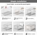 Shoe Boxes Clear Plastic Stackable, Shoe Organizer for Sneaker Storage with Magnetic Front Door Shoe Display Case Shoe Containers,Easy Assembly(13.6"x10.6"x7.7" Clear White) ( Single Piece). 