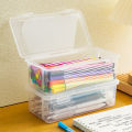 1PC Large Capacity Plastic Pencil Box Stackable Translucent Clear Pencil Box Office Supplies Storage Organizer Box. 