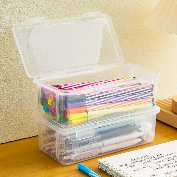 1PC%20Large%20Capacity%20Plastic%20Pencil%20Box%20Stackable%20Translucent%20Clear%20Pencil%20Box%20Office%20Supplies%20Storage%20Organizer%20Box%20-%20Image%202
