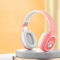 Mark Wireless Cute Kids Bluetooth 5.0 Headphone Support TF Card Play Foldable HIFI Music Headset. 