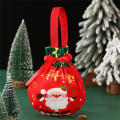 Fabric Gift Bag Festive Handle Reusable Drawstring Bag Multi-size Storage Bag for Christmas New Year Party Jewelry Kids. 