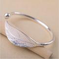 New Elegant Ladies Leaves 925 Sterling Silver Opening Bracelet Bangle for women. 