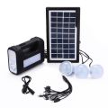Solar Lighting System With Solar Panel Charging And Mobile Phone Charger. 