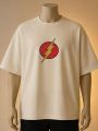 The Flash Lightning Logo Printed Tshirt (Brown, Black, Maroon, White, Cream, Blue). 