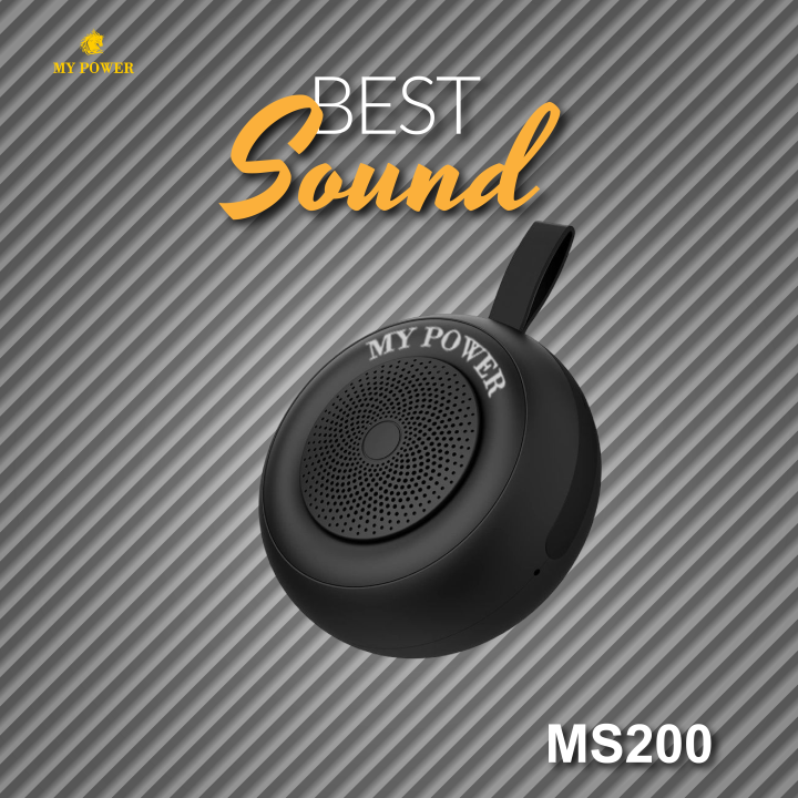 MyPower Portable Bluetooth speaker, Waterproof Speaker, High Sound Quality, Small size Black Color Speaker | MS200 Bluetooth Speaker .