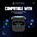 Ultima Blaze Gaming Earbuds with ANC | 42 Hours Playtime | 4 Mics with ENC | 15 Meters Range | Dual Tone with Blazing LEDs | Rampage Mode (40 MS) | IPX4 Rated | 5C BOOST Charging Wireless Earbuds. 