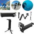 3 Way Grip Waterproof Selfie Stick Tripod Go Pro Hero 8 7 6 5 4 Session and Action camera. 
