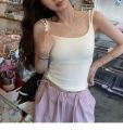 WENYAN Bing Summer Korean style double shoulder strap camisole women's slim fit versatile underwear with chest pads beautiful back top trendy. 