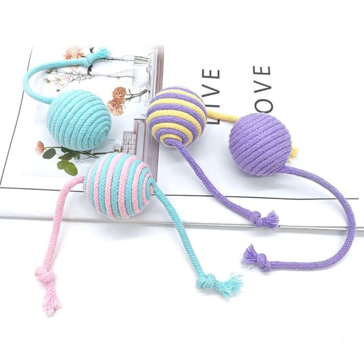 New Indoor Playing Cat Cotton Rope Ball Sounding Dog Cat Cat Ball Toy ...