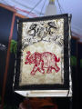 Elephant Printed Lamp Shades For Home Or Restaurants, Handmade, Lokta Paper, Nepali Kagaj Made In Nepal. 