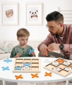 Montessori Wooden Tic Tac Toe Game - Mini Travel Board, Educational Toy for Baby & Toddlers, Interactive Puzzle for Family Fun, Party Games, Early Learning & Confidence Building. 