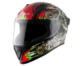 Vega Bolt Wild Shining Black Red Full Face Motorcycle Helmetc. 