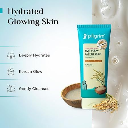 Pilgrim Korean Rice Water Hydra Glow Gel Face Wash 100ml