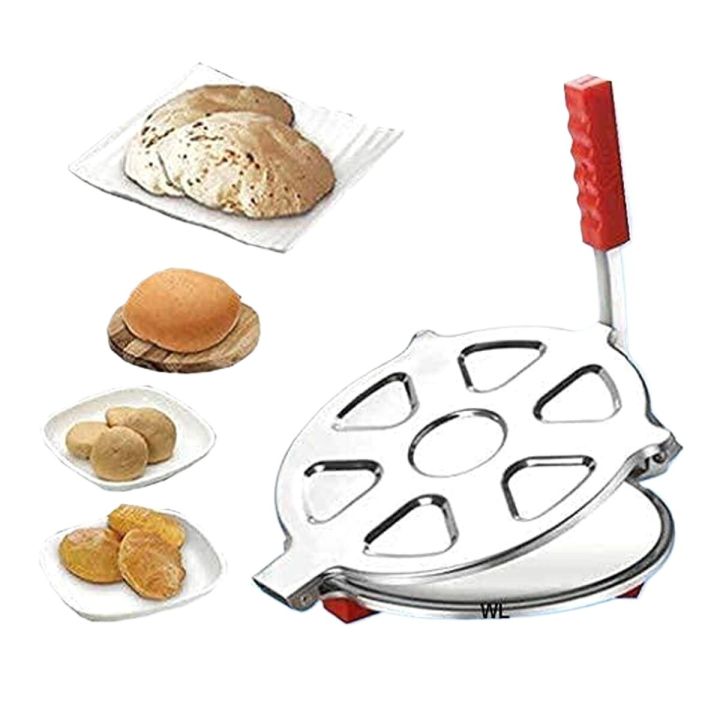 Manual Roti Pressing Machine Puri Maker Press Machine with Handle, Manual Stainless Steel Roti Press ...