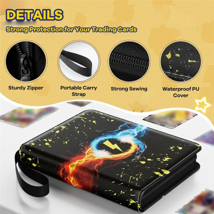 JAERBEE%20Trading%20Card%20Binder%20with%20Sleeves,%20400%20Double%20Sided%20Pocket%20Trading%20Card%20Binder%20Premium%204%20Pocket%20PU%20Card%20Collection%20-%20Image%203