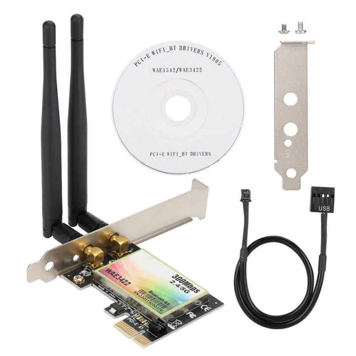 Wireless wireless PCIe card, 2.4G / 5G dual band wireless PCI Express card, Bluetooth 4.0 wireless network card 300 Mbps, supports Windows 7/8 / 8.1 /