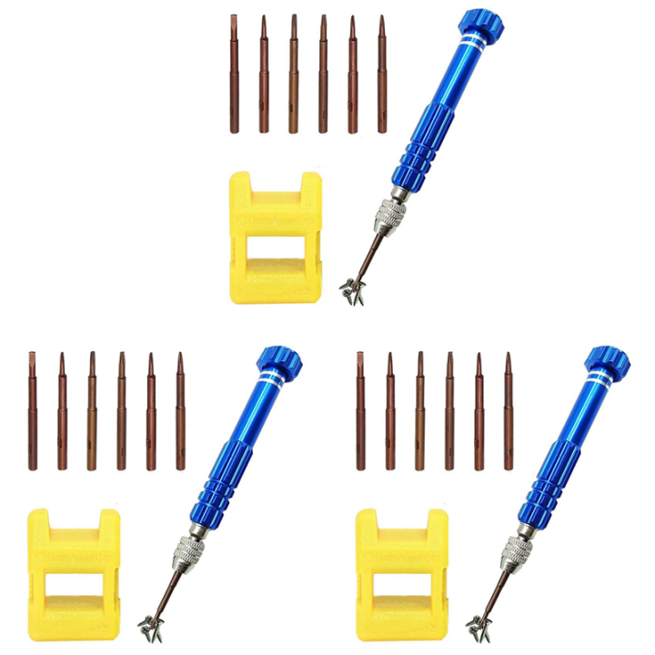 ARELENE 3X Magnetic 6 in 1 Tiny Screw Driver Kit, Small Screwdriver Set Perfect Mini Screws for Cell Phones, Watch, Eyeglass Etc