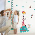Cute Animals Height Measurement Chart sky Kids Baby Kids Learning Education Play School Nursery Wall Sticker 153cm(H) x 130cm(W). 