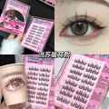 Gege Bear Glue-Free False Eyelashes – Transparent Band Thick Natural Individual Cluster Lashes, Reusable Self-Adhesive Eyelash Clusters, 10-14mm, 48 Clusters Lash Tray Organizer. 