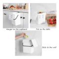 1.3 Gallon Kitchen Compost Bin Trash Can with Lid Food Waste Bin Small and Light Bathroom Trash Can White. 