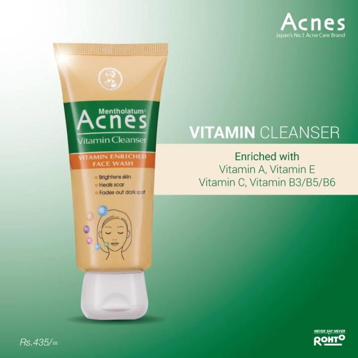 Rohto Mentholatum Acnes Vitamin Cleanser Facewash 100G