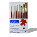 Doms Studio Brushes Combo | Flat & Round | Set of 7 | Sizes 0, 2, 4, 6 In Round | Sizes 2, 6, 8 In Flat | Unparalleled Filament Quality. 