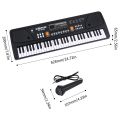 BIGFUN 61 Keys USB Electronic Organ Kids Electric Piano with Microphone Black Digital Music Electronic Keyboard with LED Display-black. 