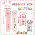4 Pcs Cat Shaped Retractable Eraser Kawaii Pencil Sharpener. 