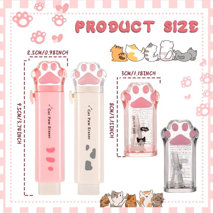 4%20Pcs%20Cat%20Shaped%20Retractable%20Eraser%20Kawaii%20Pencil%20Sharpener%20-%20Image%206