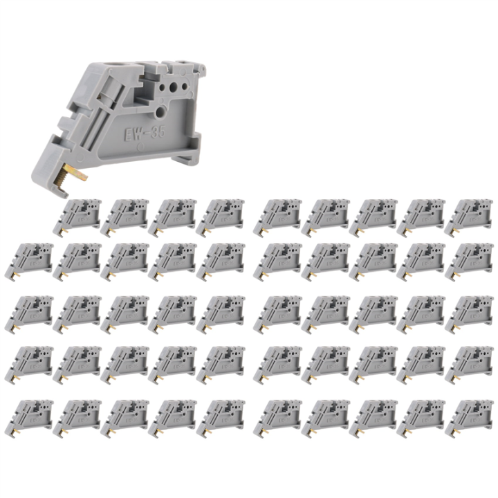 50Pcs 35mm DIN Rail Terminal Block End Stopper Mounting Clips