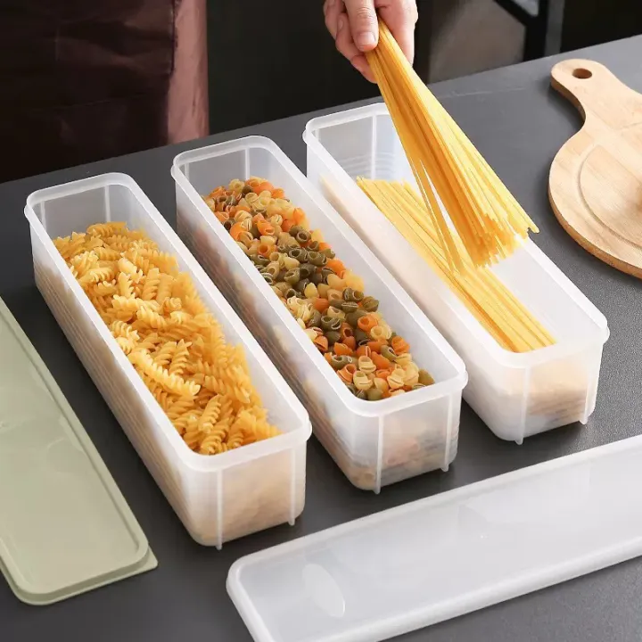 Noodle Storage Box With Sealed Cover Kitchen Noodle Spaghetti Container ...