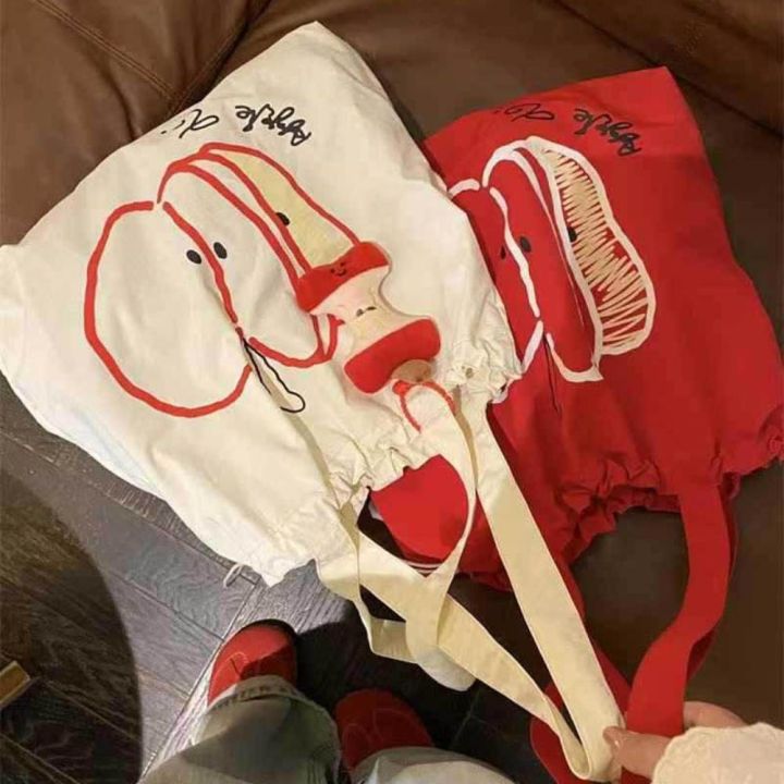 Sweet%20Drawstring%20Shopping%20Handbag%20Large%20Capacity%20Letter%20Printed%20Beach%20Bag%20Lightweight%20Canvas%20Shoulder%20Bag%20Daily%20-%20Image%206