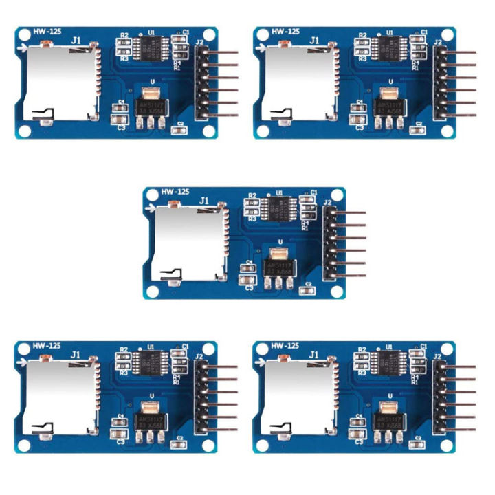 5pcs Micro SD TF Card Adater Reader Module 6Pin SPI Interface Driver ...