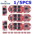 1/5PCS Bms 1s 2s 10a 3s 4s 5s 25a Bms 18650 Li-ion Lipo Lithium Battery Protection Circuit Board Module 18650 Lipo Bms Charger. 