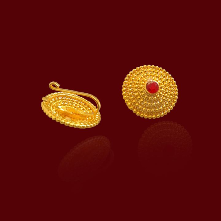 Golden/Round Shaped Fuli Nose Hook Type Design Jewellery For Women