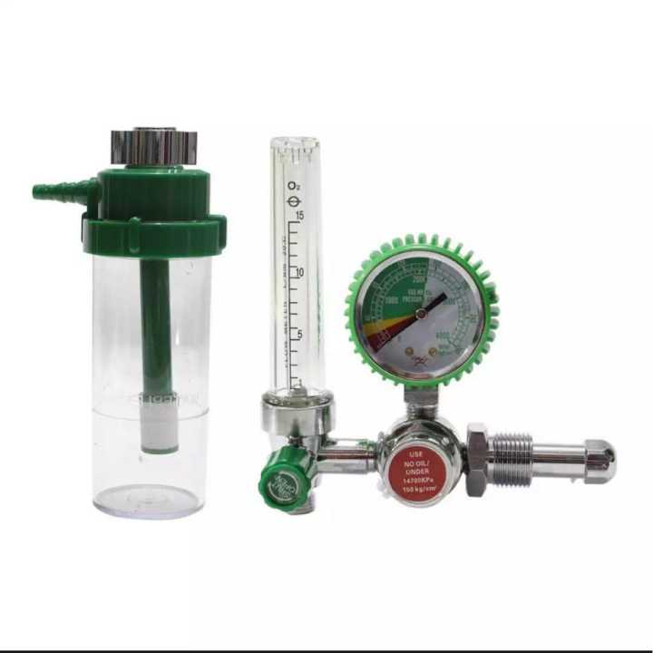 Oxygen Regulator With Humidifier Bottle & Pipe