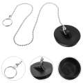 Rubber Water Plug Tub Stoppers Bathroom Pool Metal Chain Drain Cover Sink Stopper Bathtub Accessories Universal Replacement. 