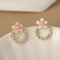 Enacolor S925 Silver Needle Cute Sakura Cherry Blossom Flower Stud Earrings for Girl Ins Accessories 2023 New. 