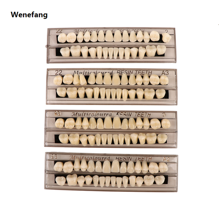 Wenefang 28 Teeth/set Resin Denture Teeth 3d Shade Guide Color Comparator Bargain price Mirror Dentistry Cold Light Teeth White Bleaching Dental Plate
