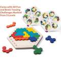 3D Hexagonal Wooden Puzzles Educational For Children Kids Preschool Tangram Board Brain Test Game Montessori Toys Gifts. 